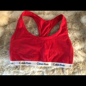 Red Calvin Klein Sports Bra Women’s size small